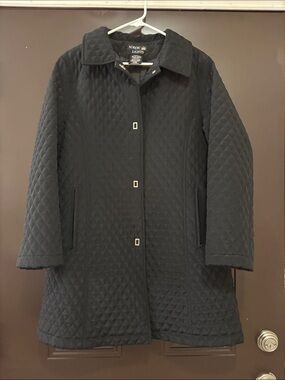 Nordic Lights Quilted Black Pea Coat